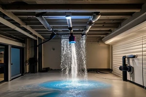 Installer un enrouleur automatique d'eau et d'air au plafond du garage